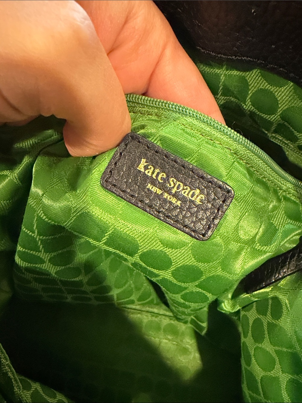Kate spade Black Leather Tote Bag with Contrast Stitching - Picture 7 of 7